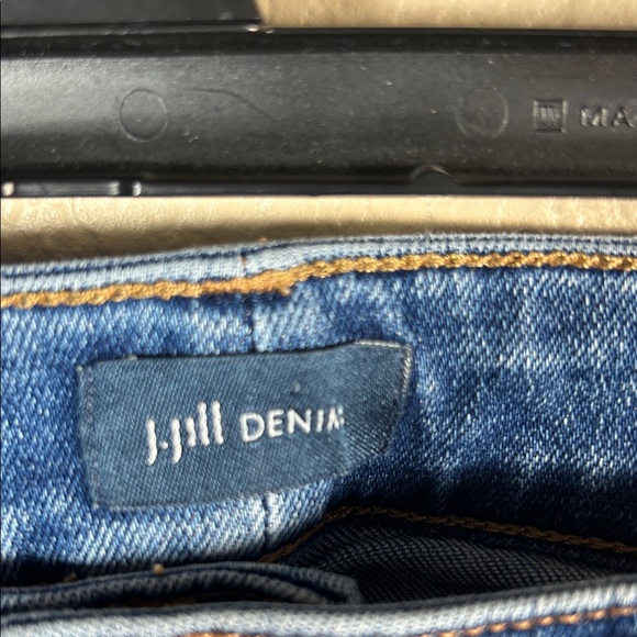 J. Jill High Rise Straight Denim Jeans Size 4 Cuffed Detail - Picture 2 of 5